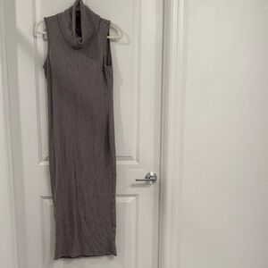 Sleeveless Gray Turtleneck Dress